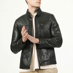Madrid Leather Jacket // Green (XL)