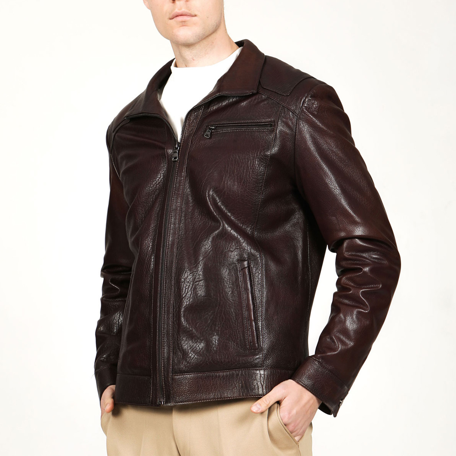 Verona Leather Jacket // Hazelnut (XS) - DERİCLUB - Touch of Modern