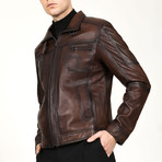Dublin Leather Jacket // Camel (L)