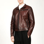 Vejetal Leather Jacket // Red (4XL)