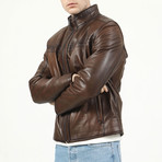 Porto Leather Jacket // Camel (L)