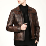 Dublin Leather Jacket // Camel (4XL)
