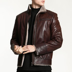 London Leather Coat // Claret Red (M)