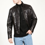 Genoa Leather Jacket // Brown (4XL)