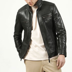 Madrid Leather Jacket // Green (XS)