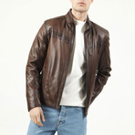 Porto Leather Jacket // Camel (M)