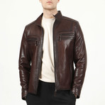Prague Leather Jacket // Hazelnut (3XL)