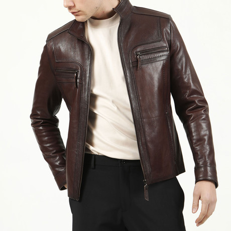 Prague Leather Jacket // Hazelnut (XS)