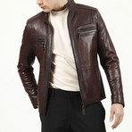 Prague Leather Jacket // Hazelnut (2XL)