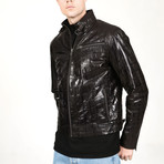Genoa Leather Jacket // Brown (XL)
