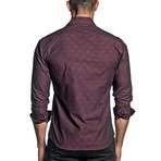 Jacquard Woven Shirt // Burgundy (XL)