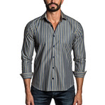 Striped Woven Shirt // Blue + Yellow (XL)