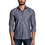 Striped Woven Shirt // Blue Denim (L)