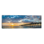 Pier In Atlantic Ocean At Sunset, Venice, Sarasota County, Florida, USA // Panoramic Images (60"W x 20"H x 0.75"D)