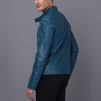 Turin Leather Jacket // Oil Blue (3XL)