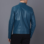 Turin Leather Jacket // Oil Blue (2XL)