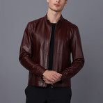 Genoa Leather Jacket // Damson (3XL)