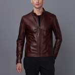 Genoa Leather Jacket // Damson (L)