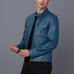 Turin Leather Jacket // Oil Blue (S)