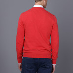 Solid Pullover Sweater // Red Melange (L)