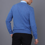 Solid Pullover Sweater // Blue Melange (S)