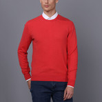 Solid Pullover Sweater // Red Melange (XL)