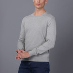 Solid Pullover Sweater // Gray Melange (XL)
