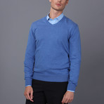 Solid Pullover Sweater // Blue Melange (M)