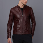 Genoa Leather Jacket // Damson (3XL)