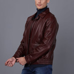 Lille Leather Jacket // Damson (2XL)