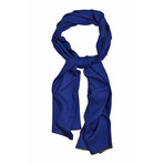 Cashmere + Silk Blend Woven Scarf // Blue