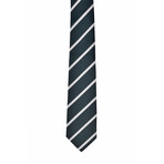 Striped Silk Tie // Green + White