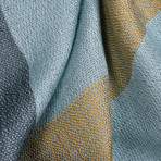 Cashmere + Silk Blend Woven Scarf // Blue + Gray + Beige
