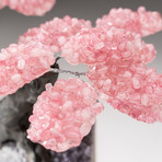 The Love Tree // Custom Rose Quartz Clustered Gemstone Tree on Amethyst Matrix // V8