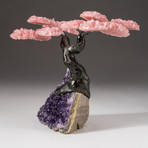 The Love Tree // Custom Rose Quartz Clustered Gemstone Tree on Amethyst Matrix // V14