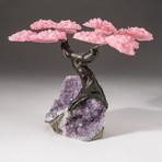 The Love Tree // Custom Rose Quartz Clustered Gemstone Tree on Amethyst Matrix // V16