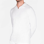 Elton Long Sleeve Polo // White  (Small)