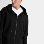 Full Zip Hooded Jacket // Black  (Small)