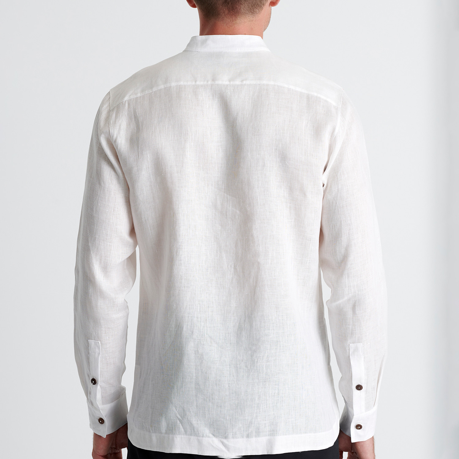 Mao Neck Shirt // White (Small) - SHAN - Touch of Modern