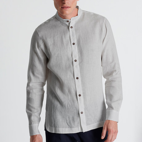 Mao Neck Shirt // Pale Gray (Small)