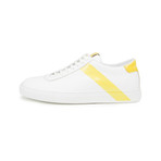 Striped Court Sneakers // White + Yellow (Euro: 45)