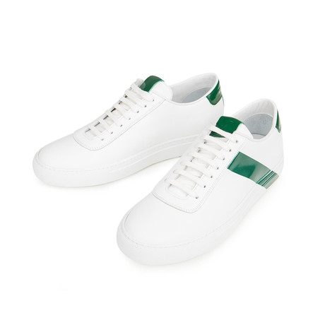Striped Court Sneakers // White + Green (Euro: 39)