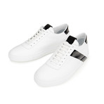 Striped Court Sneakers // White + Black (Euro: 42)