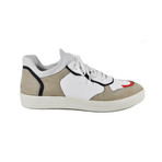 Lace-Up Sneakers // White + Brown (Euro: 40)