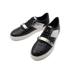 Velcro Closure Panel Sneakers // Black + Silver (Euro: 42)