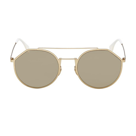 Men's Sunglasses // Gold + Gold Mirror