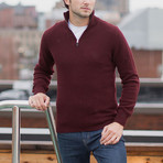 Lambswool Quarter-Zip Pullover Sweater // Port (Medium)