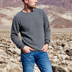 Cashmere-Wool Blend Crew Neck Sweater // Gray (M)