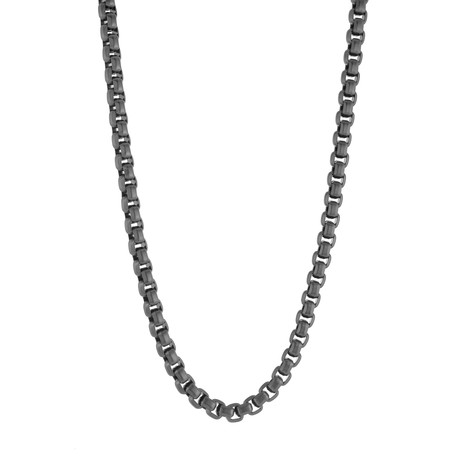 Stainless Steel Round Box Chain Necklace // 5mm // Dark Gray (22")