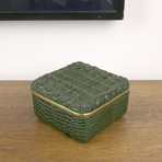 Croc Pattern Box // Square // Green 